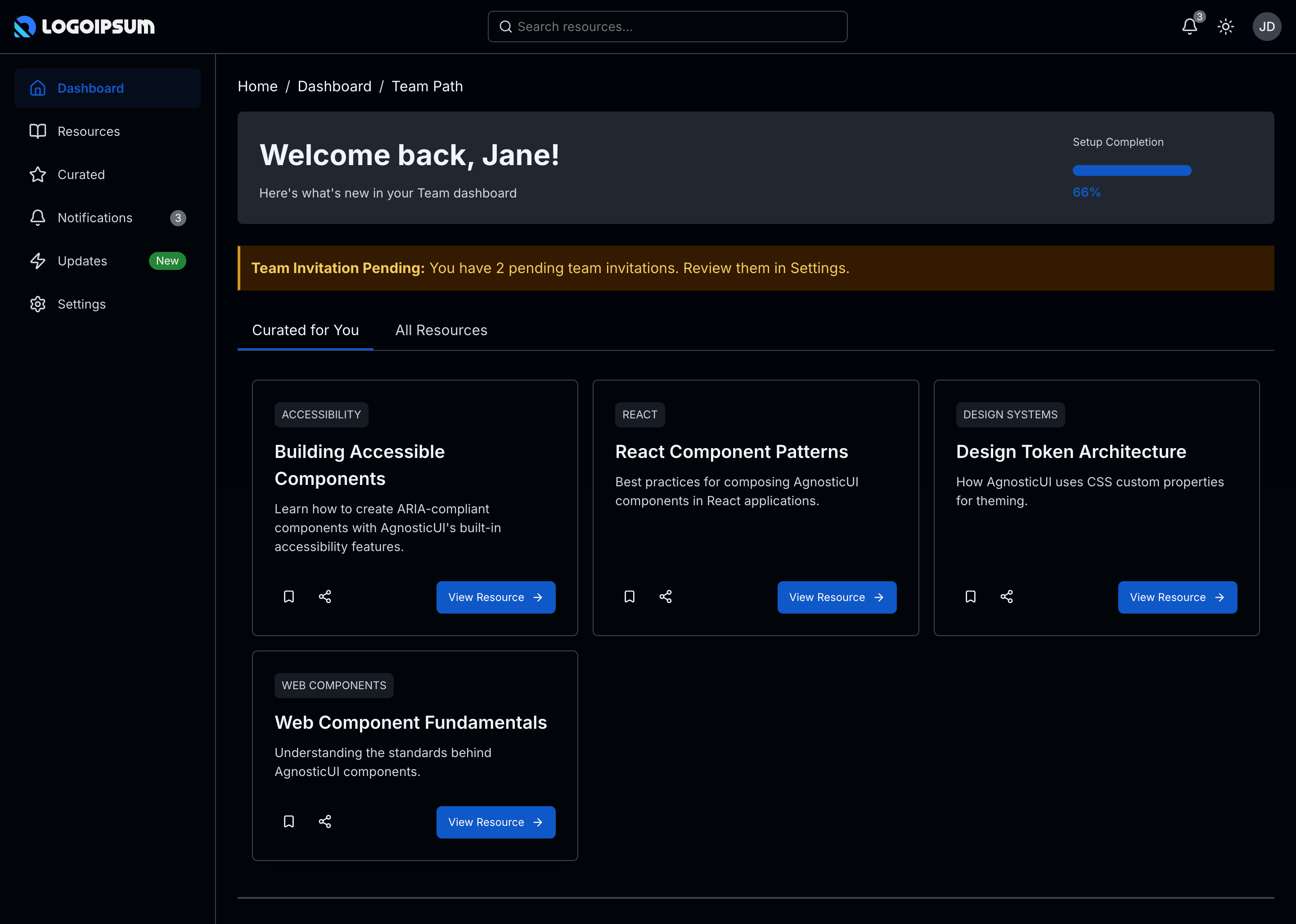 Desktop dark mode layout