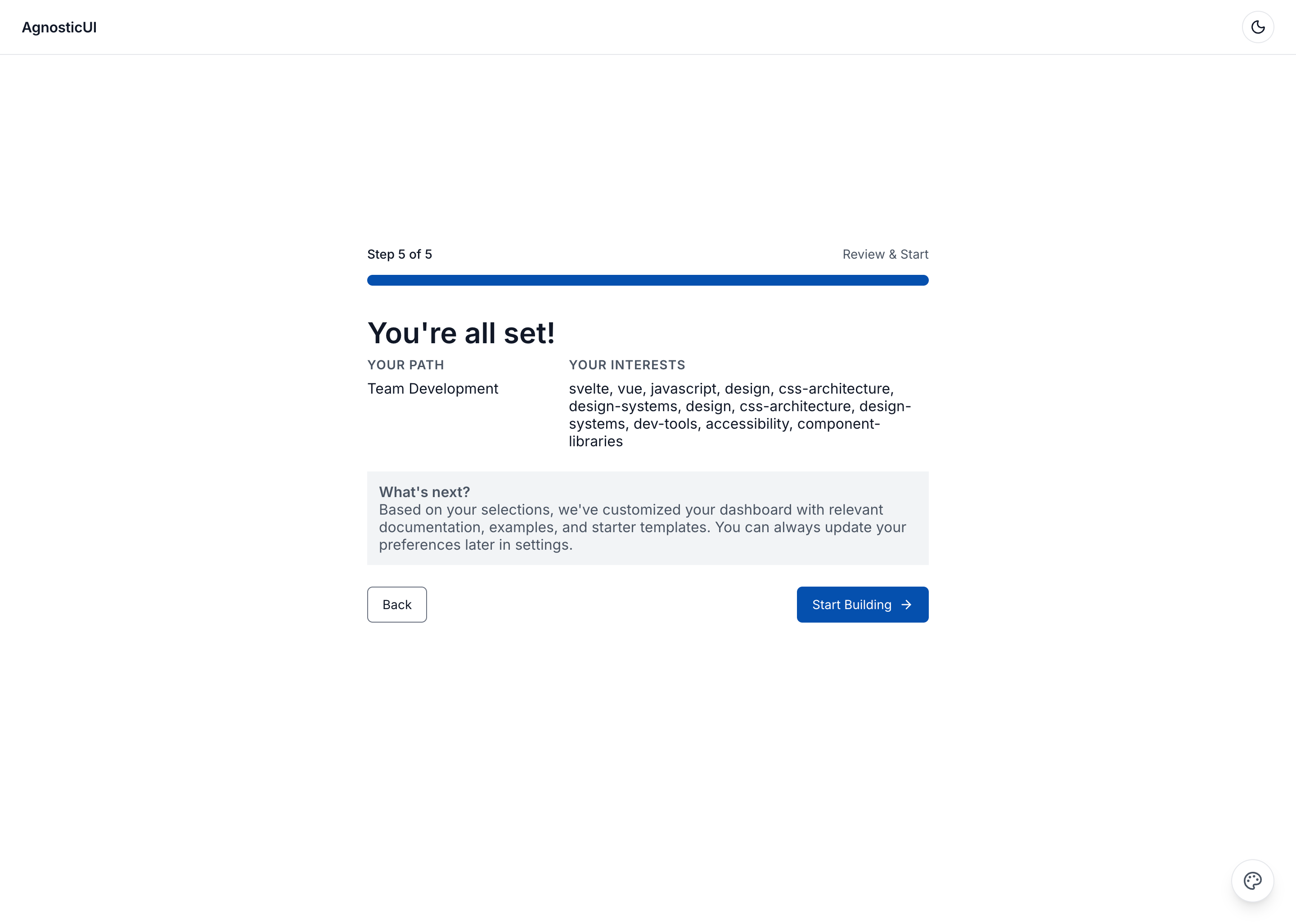 Desktop - Review & Start