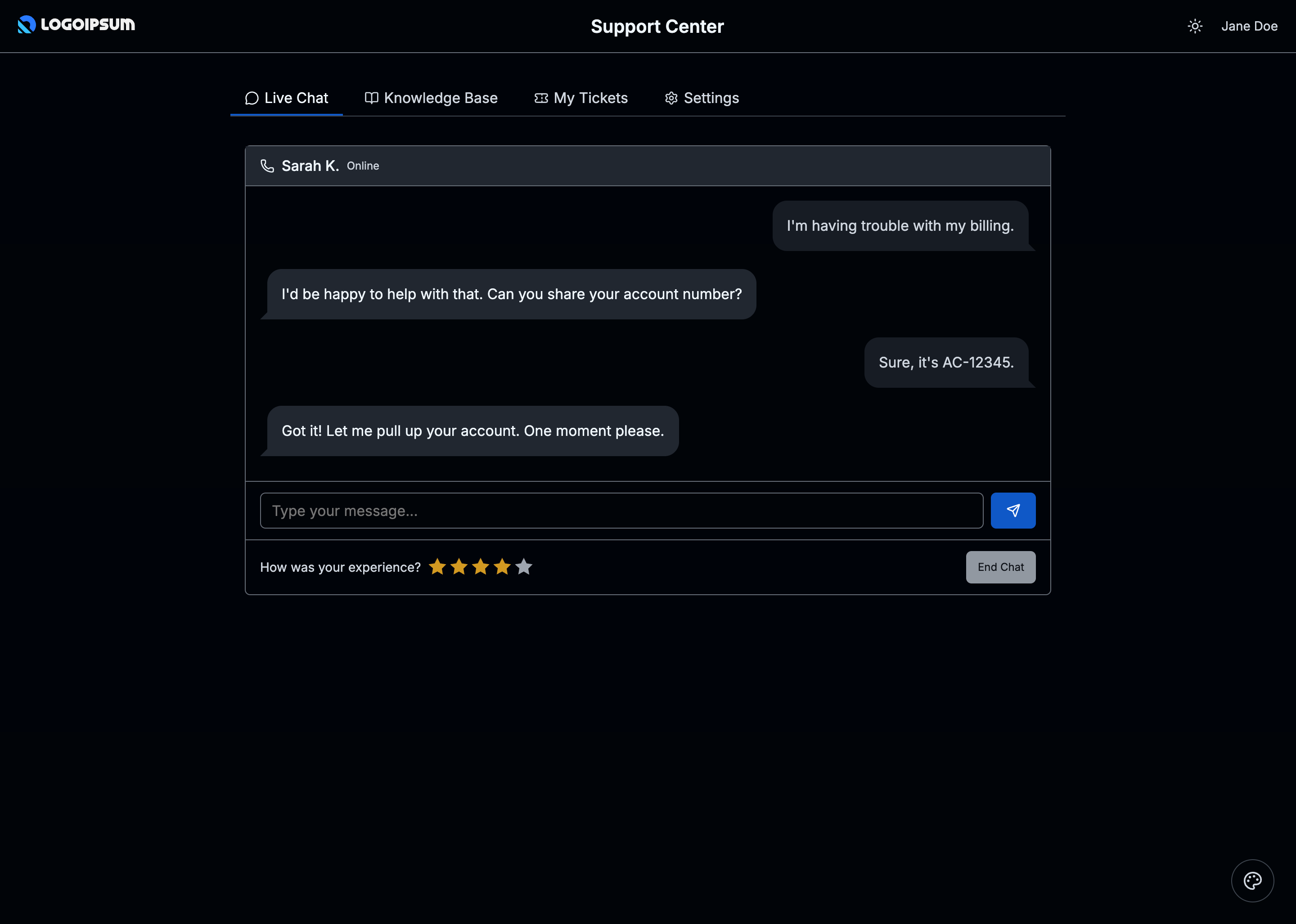 Desktop dark mode layout